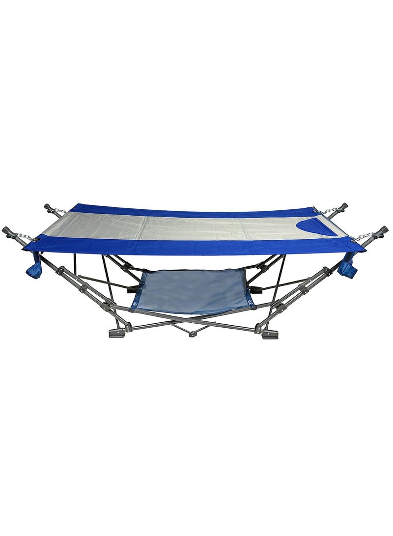 Generic Portable Hammock with Stand Freestanding Hammock with Collapsible Stand storage net for Outdoor Yard Beach 235 X 100 X 78 Cm  - Image 2