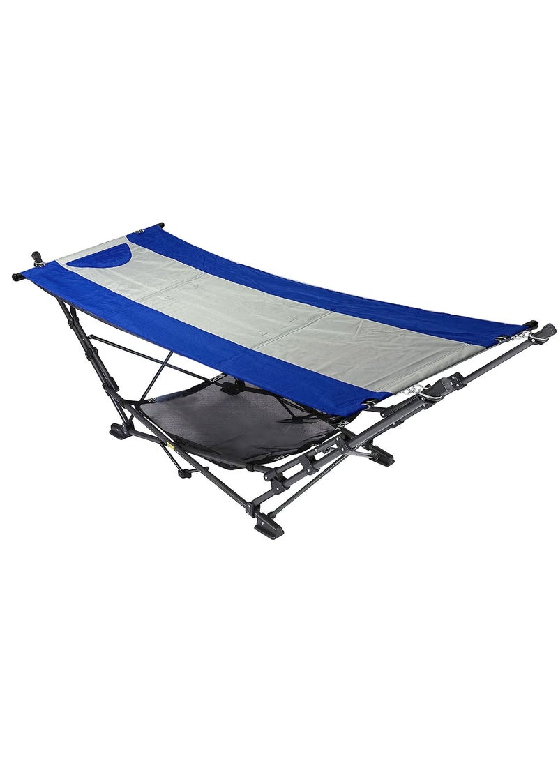 Generic Portable Hammock with Stand Freestanding Hammock with Collapsible Stand storage net for Outdoor Yard Beach 235 X 100 X 78 Cm  - Image 1