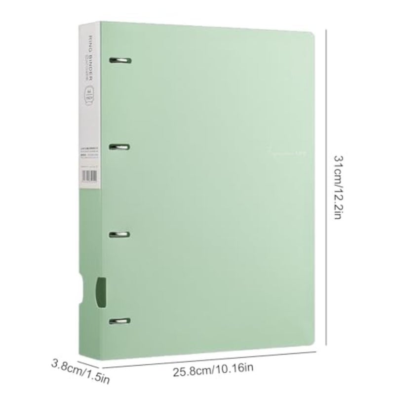 A4 File Folder A4 Letter Size 4 Ring Binder 12 X 10 Inch Work Folder for Certificate Letter Recipe Paper Organization - Image 5