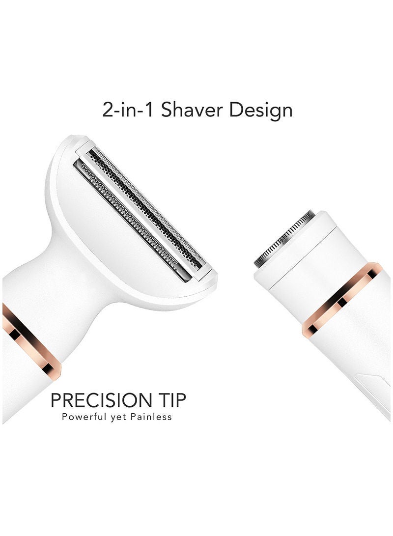 Sharpdo Electric Razor for Women, Hair Trimmer for Bikini Legs Womens Shaving Eyebrow Lips Body Face Beard Mustache Nose Arm Armpit Facial Hair Removal for Women's Shaver 4 in 1 Kit, Type-C Charging Port - Image 5