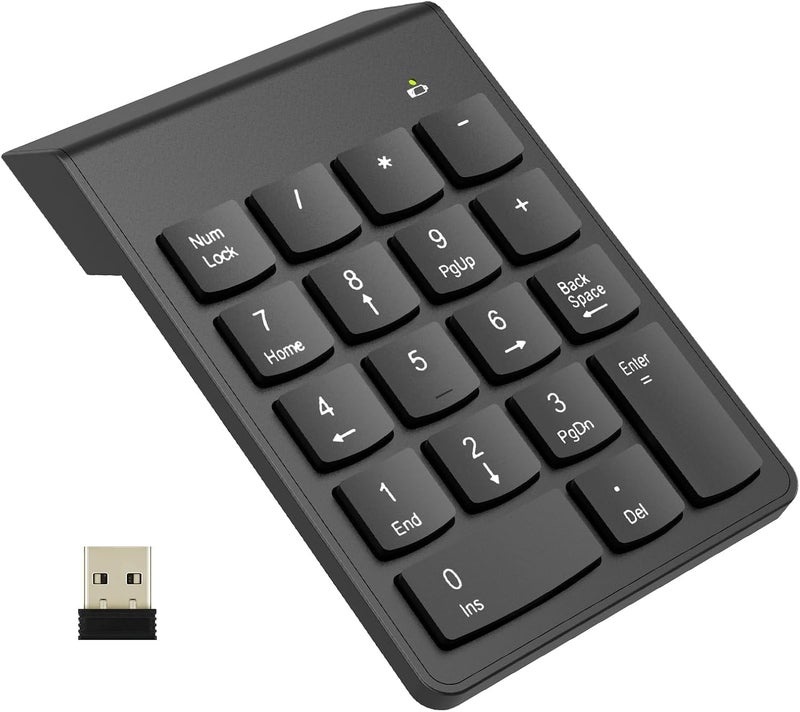 SANCY Wireless 18-Key Numeric Keypad Compact Number Pad with 2.4G Receiver for Laptop, Desktop, PC, Surface Pro Black - Image 3