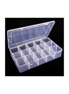 Y&D Storage Box Organizer, Grids Clear Plastic Tape Case Jewelry and Crafts Compartment Container with Adjustable Dividers for Beads, Sewing accessories, Rock Collection, Art DIY  - Image 1