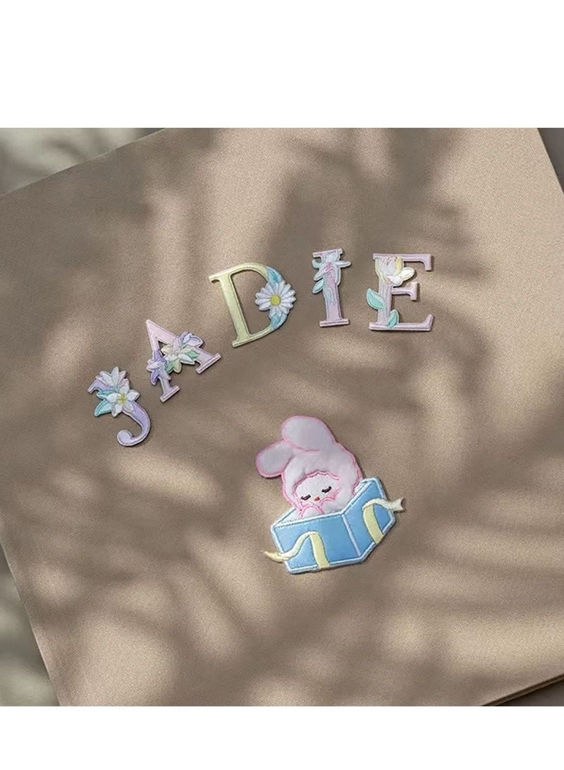 Iron On Letter Patches, 26Pcs A-Z Flower Embroidery Alphabet Patches for Backpacks Hats Shirts Shirts Jackets Jeans Shoes - Image 5