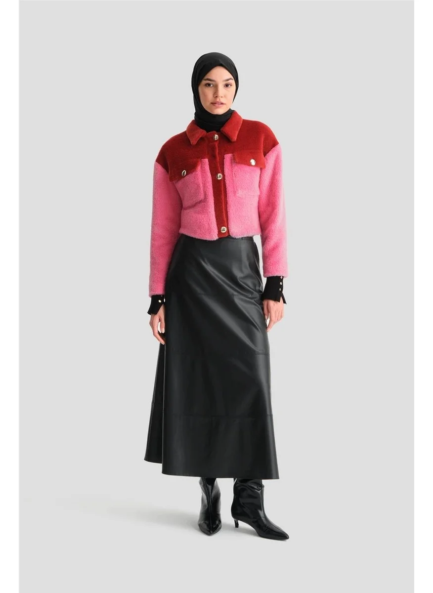 ARMINE Block Color Plush Jacket 24K5600 Red