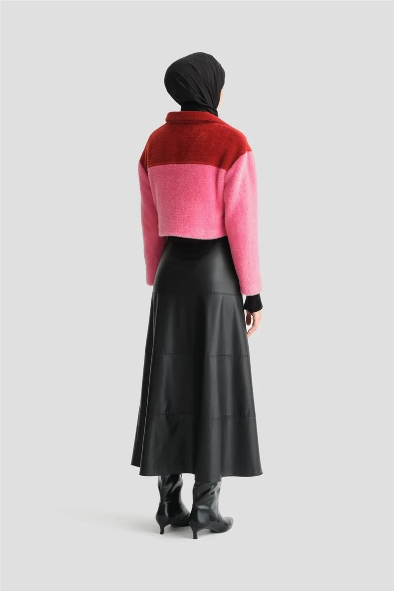 ARMINE Block Color Plush Jacket 24K5600 Red