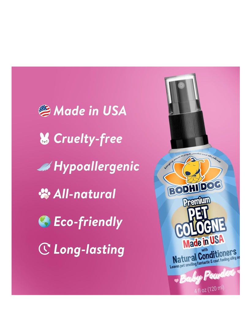 Bodhi Dog - Bodhi Dog Natural Dog Cologne | Premium Scented Deodorizing Body Spray for Dogs & Cats | Dog Perfume w/Natural Dog Conditioner (Baby Powder, 4 Fl Oz) - Image 1