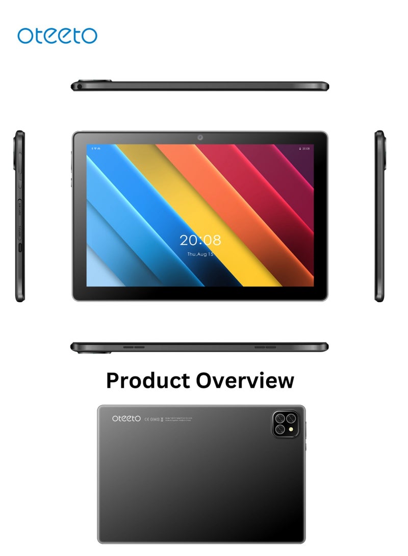 Oteeto TAB 10 Pro Android 13 Tablet with 10.1-Inch Display – 8GB RAM, 512GB ROM, 5G Single SIM + Wi-Fi, 8000mAh Battery, 13MP Rear + 8MP Front Cameras – Includes Keyboard, Mouse, Stylus Pen, OTG Cable & Flip Cover – High-Performance Tablet for Study & Work - Image 5