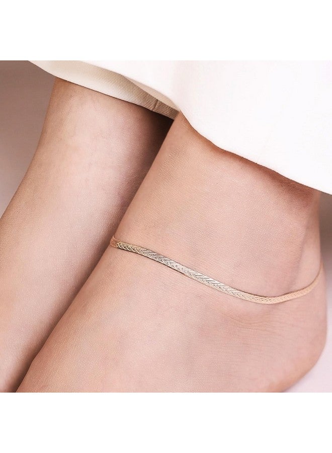 ZAVYA 925 Sterling Silver Rose Gold Plating Braided Abstract Anklets (Single) | Gift for Women & Girls | With Certificate of Authenticity & 925 Hallmark | Gift for Women & Girls - Image 2