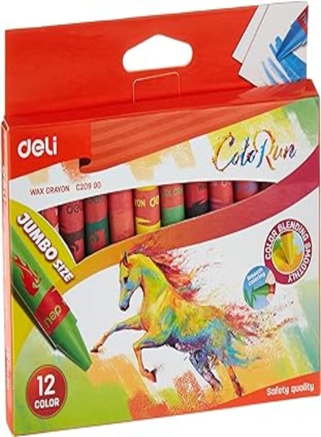 Deli Deli c209 00 jampoo 12 oil pastel colors for teachers, students,artists and colleagues - multi color