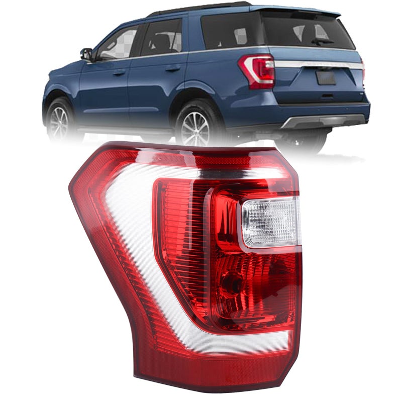 KAMDKI Left Driver Side Tail Light Fit for 2018 2019 2021 2022 Ford Expedition XL XLT Rear Lamp Assembly Halogen Type Brake Lamp With Blubs LH FO2800271 JL1Z13405G