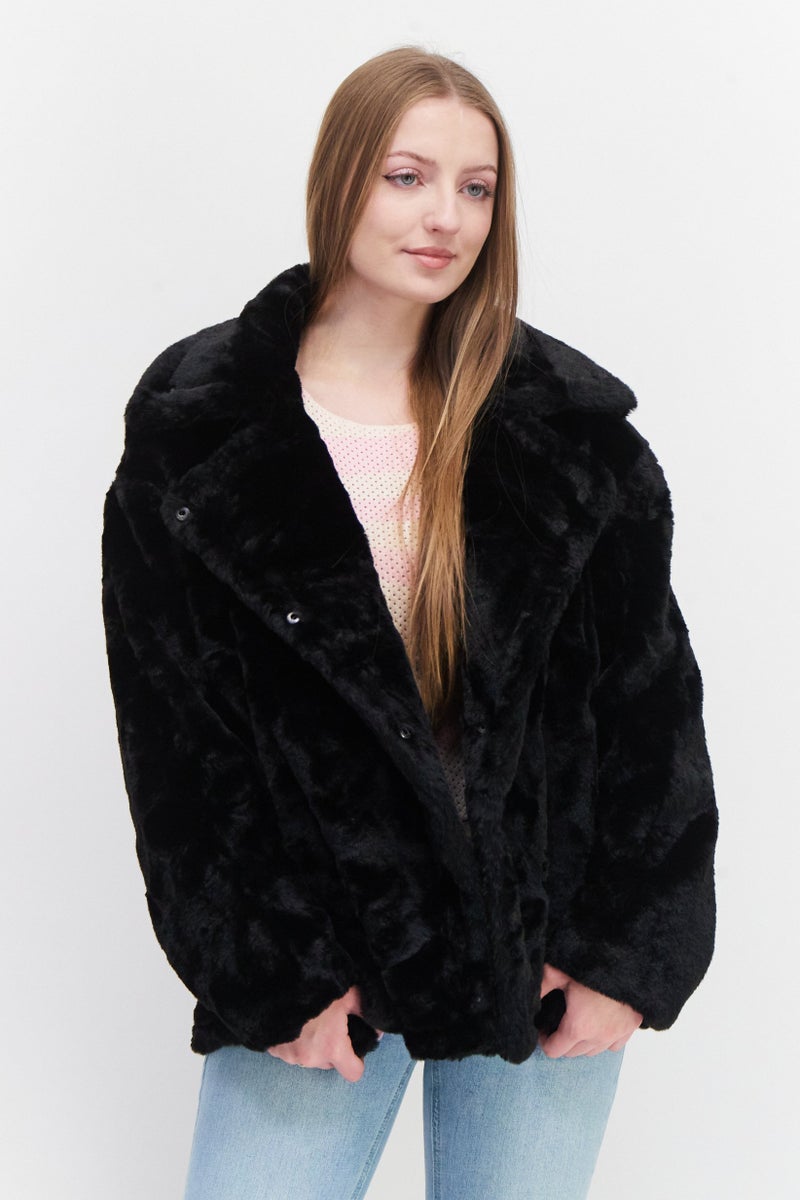 NVLT Women Textured Soft Shell Jacket, Black - Image 1