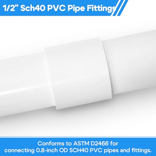 Cinsda 20 Pack 1/2 Inch SCH40 PVC Pipe Coupling Adapter, Heavy Duty UPVC Slip x Slip Connection - ASTM D2466 Standard for Plumbing, Irrigation & Pool Systems - Image 3