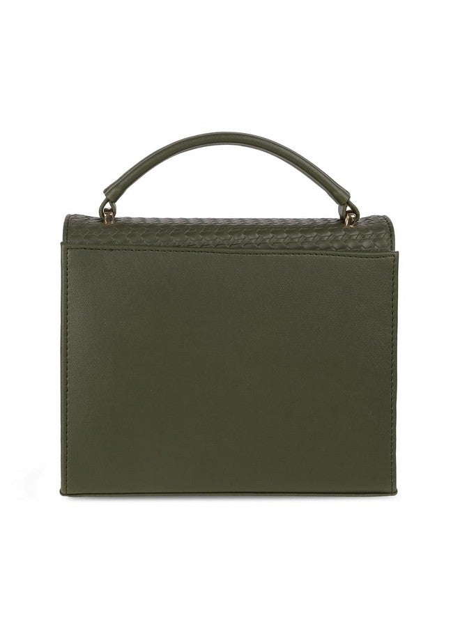 Mochi Women's Green Stylish Faux Leather Satchel Bag (230-57) - Image 4