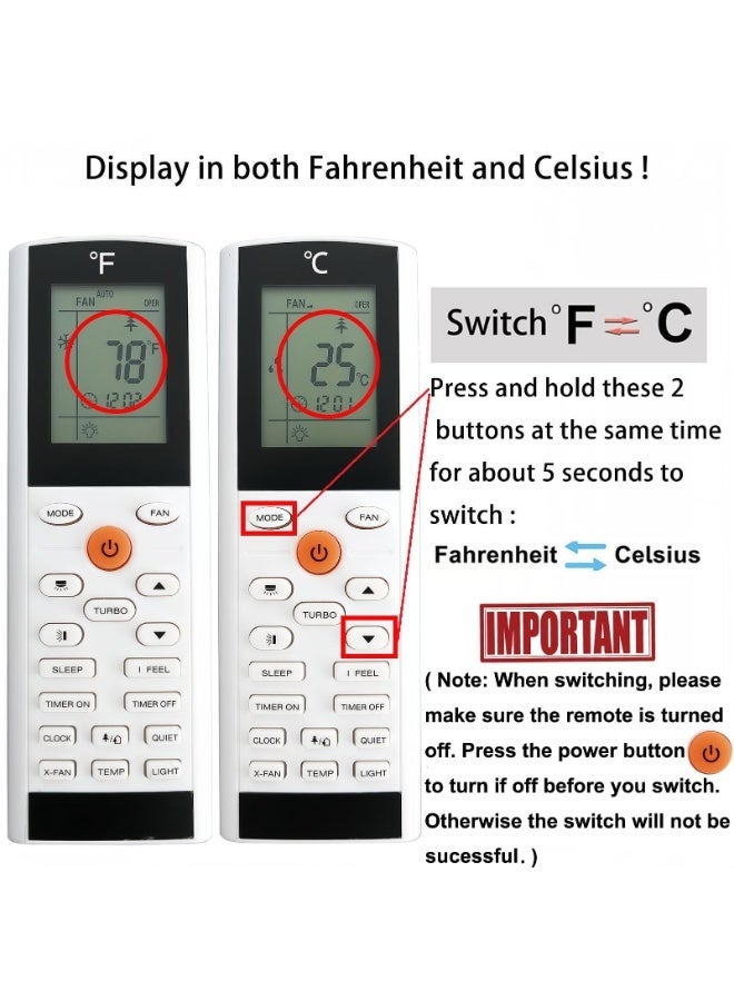 ريموت كنترولز جهاز تحكم عن بُعد عالمي بديل لمكيفات الهواء، متوافق مع مكيفات جري وإلكترولوكس - Image 2