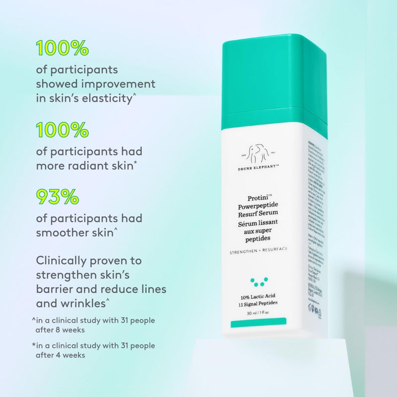 Drunk Elephant Protini Powerpeptide Resurf Serum - 30 ml/1 fl oz - Exfoliating Lactic Acid AHA Serum - Clean Clinical Skincare - Cruelty-Free - Free of Essential Oils, Silicones, and Fragrance - Image 2