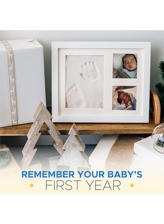 إيروريكس مجموعة صنع بصمات اليد والقدم للأطفال، إطار تذكاري للأولاد والبنات حديثي الولادة، هدايا للأطفال البنات والأولاد، هدايا لحفلات استقبال المولود للأمهات الجدد، إطار صور للأطفال من الطين غير السام، ديكور غرفة الأطفال - Image 5