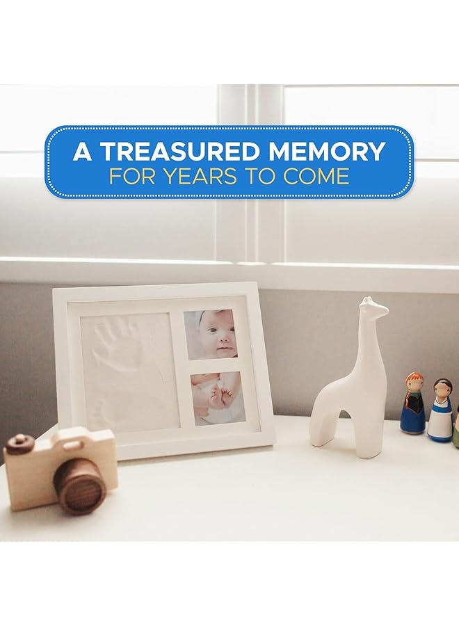 إيروريكس مجموعة صنع بصمات اليد والقدم للأطفال، إطار تذكاري للأولاد والبنات حديثي الولادة، هدايا للأطفال البنات والأولاد، هدايا لحفلات استقبال المولود للأمهات الجدد، إطار صور للأطفال من الطين غير السام، ديكور غرفة الأطفال - Image 4