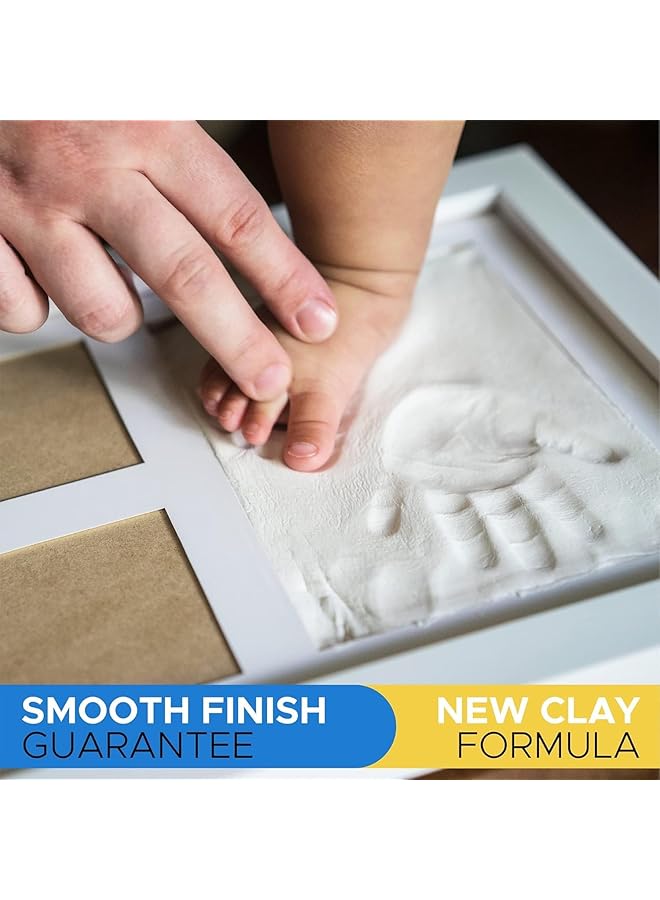 إيروريكس مجموعة صنع بصمات اليد والقدم للأطفال، إطار تذكاري للأولاد والبنات حديثي الولادة، هدايا للأطفال البنات والأولاد، هدايا لحفلات استقبال المولود للأمهات الجدد، إطار صور للأطفال من الطين غير السام، ديكور غرفة الأطفال - Image 2