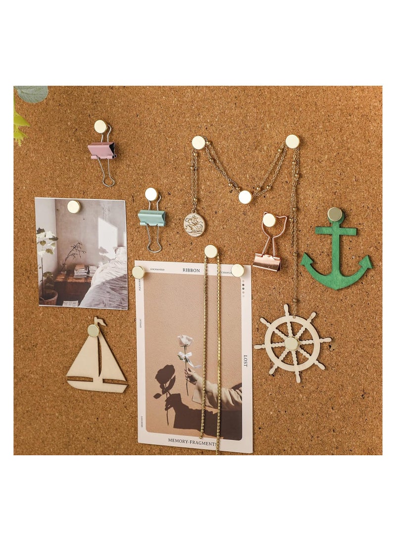 SYOSI 30 Pieces Gold Push Pins Gold Metal Thumb Tacks  Bulletin Board Pins Decorative Push Pins Picture Photo Hanging Wall Pins for Cork Board Wall Hanging Bulletin Board Gold Office  - Image 2