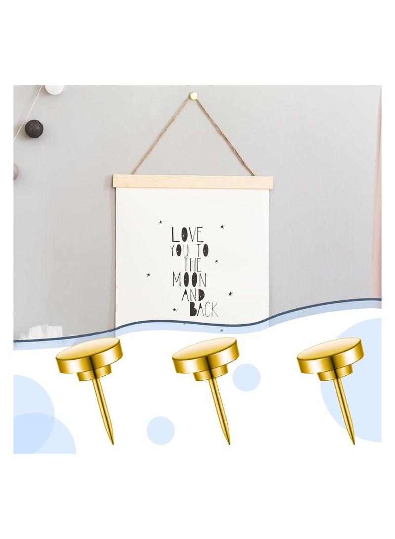 SYOSI 30 Pieces Gold Push Pins Gold Metal Thumb Tacks  Bulletin Board Pins Decorative Push Pins Picture Photo Hanging Wall Pins for Cork Board Wall Hanging Bulletin Board Gold Office  - Image 4