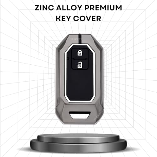 KEYCEPT Metal Keycover for Suzuki Swift, Dzire, Ertiga, Brezza, Fronx, Jimny, Ignis, Rumion, Hyryder, E-Vitara, Victoris 2 Button Smart Key with Keychain (Short Keychain). - Image 3