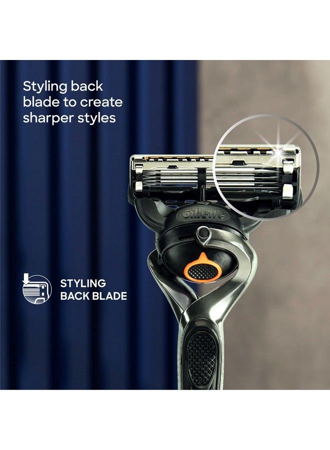Fusion Proglide Blades For Men 6 Count For Perfect Shave And Perfect Beard Shape With Styling Back Blade