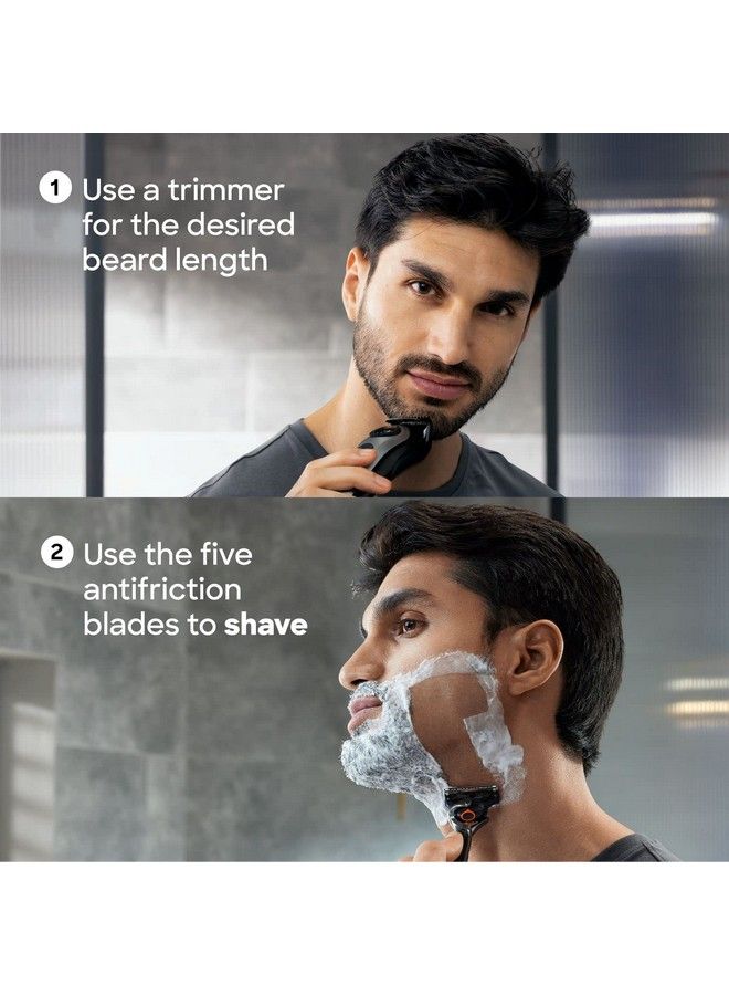 Fusion Proglide Blades For Men 6 Count For Perfect Shave And Perfect Beard Shape With Styling Back Blade