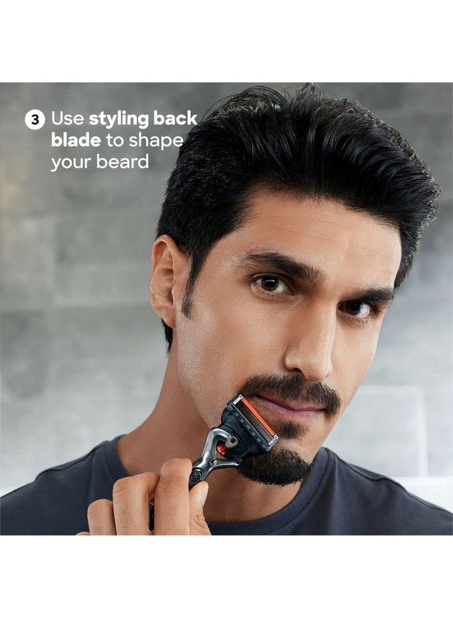 Fusion Proglide Blades For Men 6 Count For Perfect Shave And Perfect Beard Shape With Styling Back Blade