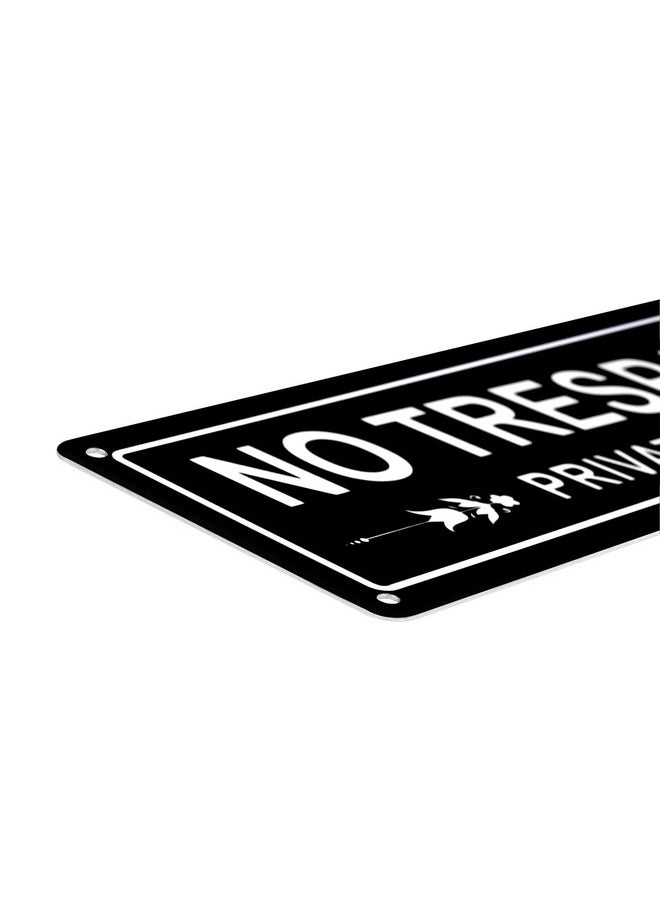 Kichwit 2 Pack Private Property No Trespassing Metal Sign For House Door Or Fence, Aluminum, 11.8 X 3.1 Inches, Black  - Image 5