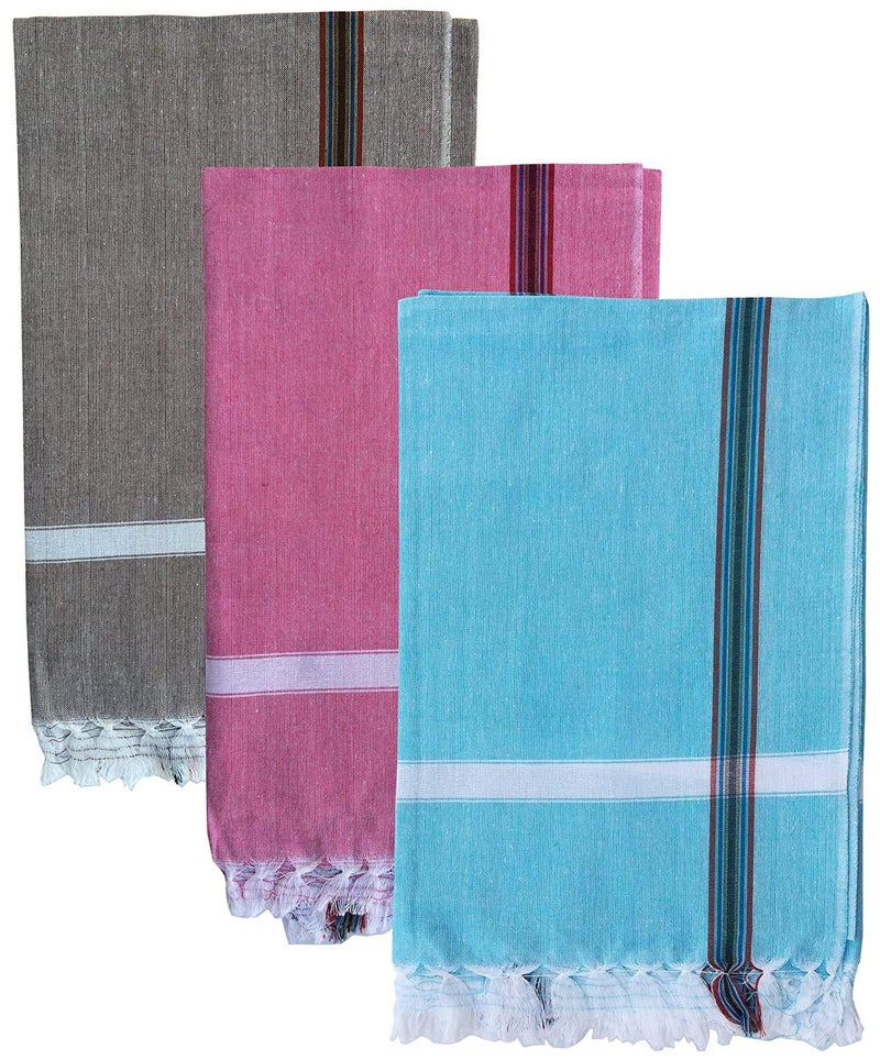 Ayus Bath Towel Multicolor Large Size Pack of 3 (30 inc X 60 inc ) - Image 1