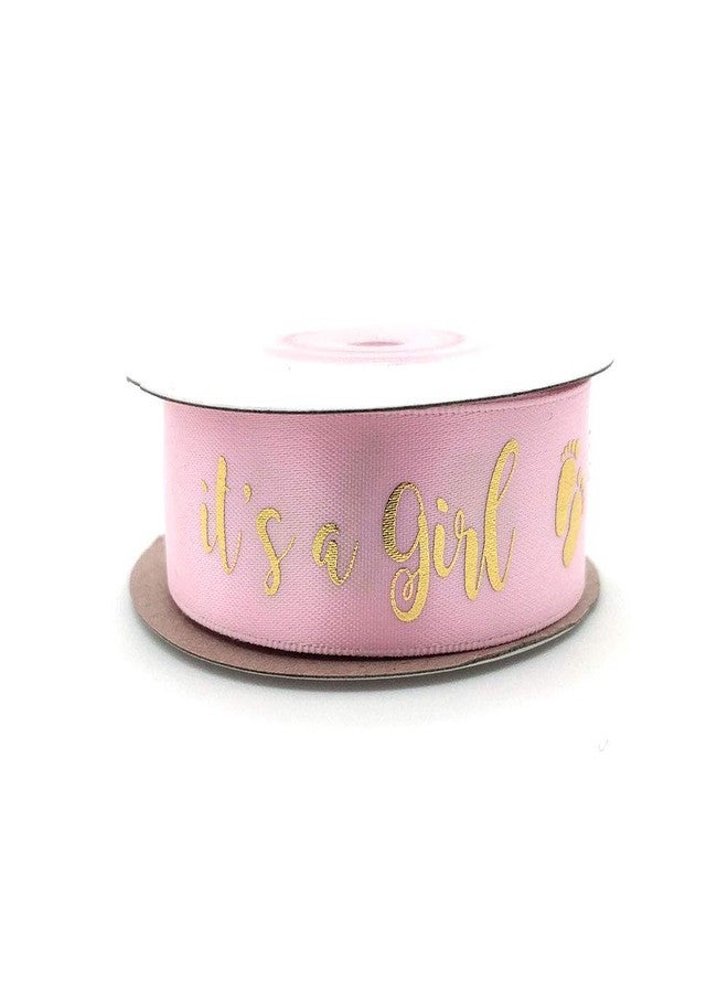 OLILLY Pink and Gold Ribbon - It's a Girl for Baby Shower - Decoration for Your Baby Shower (Pink and Gold) - Image 1