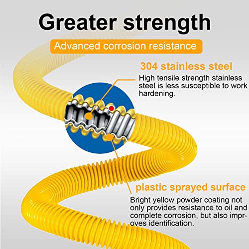 TT FLEX 36 inch Flex Gas Line Hose, Stainless Steel Gas Dryer Connector Kit 1" OD (0.75" ID) with 3/4" FIP and 3/4" MIP Adaptor for Gas Water Heater, Stove, Dryer - Image 3