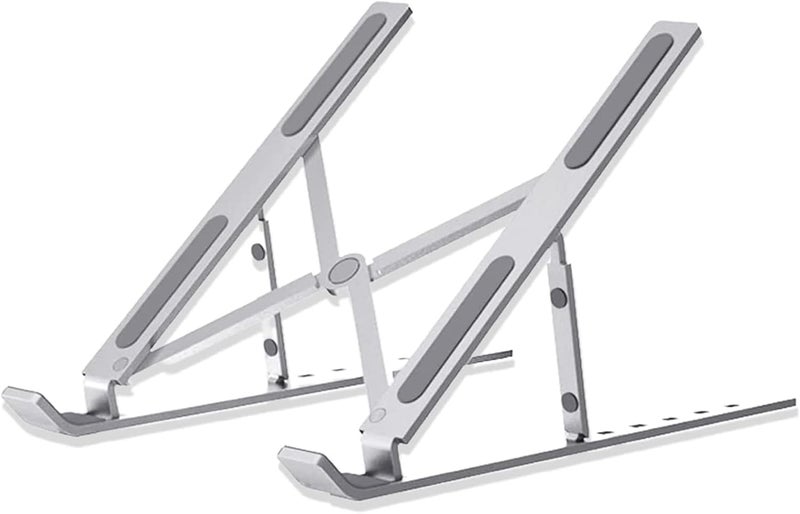 Adjustable Aluminum Laptop Stand - Foldable Riser for 7-15.6 inch Laptops and Tablets - Image 1