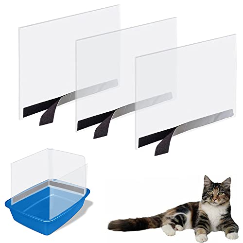Oncpcare 3 Pack Cat Litter Box Pee Shields, High Side Open Top Kitty Litter Pan Shield - Keep Mess in The Pan, (Box Not Included) - Image 1