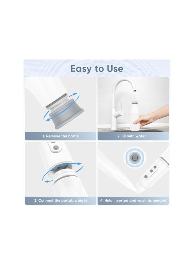 The Bros Portable Travel Bidet Travel Shattaf with 290ml Reservoir, Rechargeable Travel Electric Bidet Sprayer For Toilet Travel for Personal Hygiene Cleaning, Postpartum Care - Image 3