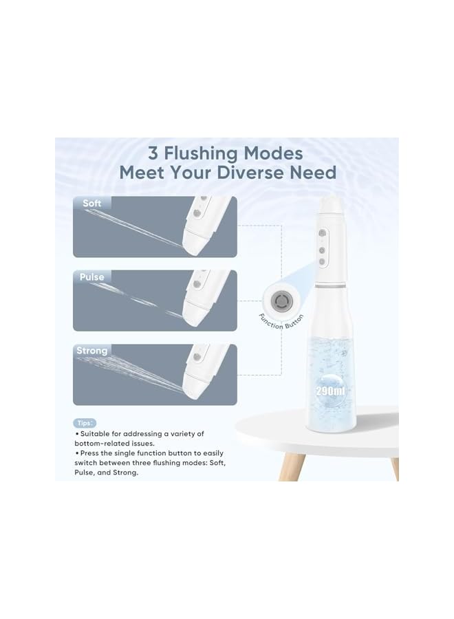 The Bros Portable Travel Bidet Travel Shattaf with 290ml Reservoir, Rechargeable Travel Electric Bidet Sprayer For Toilet Travel for Personal Hygiene Cleaning, Postpartum Care - Image 4