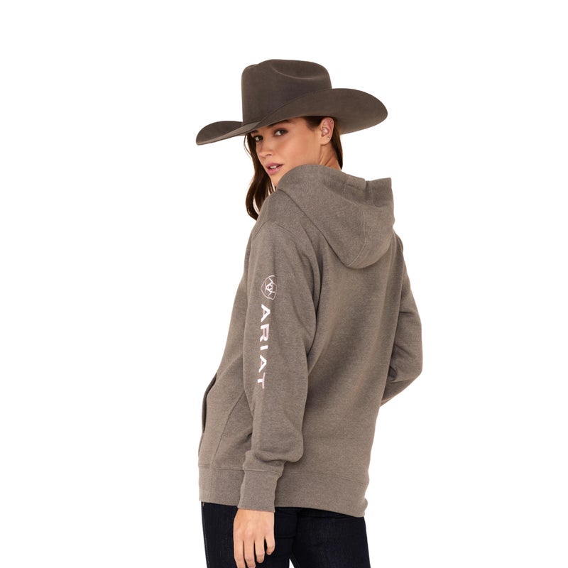 ARIAT Women's Charcoal Logo Hoodie Charcoal Medium - Image 3