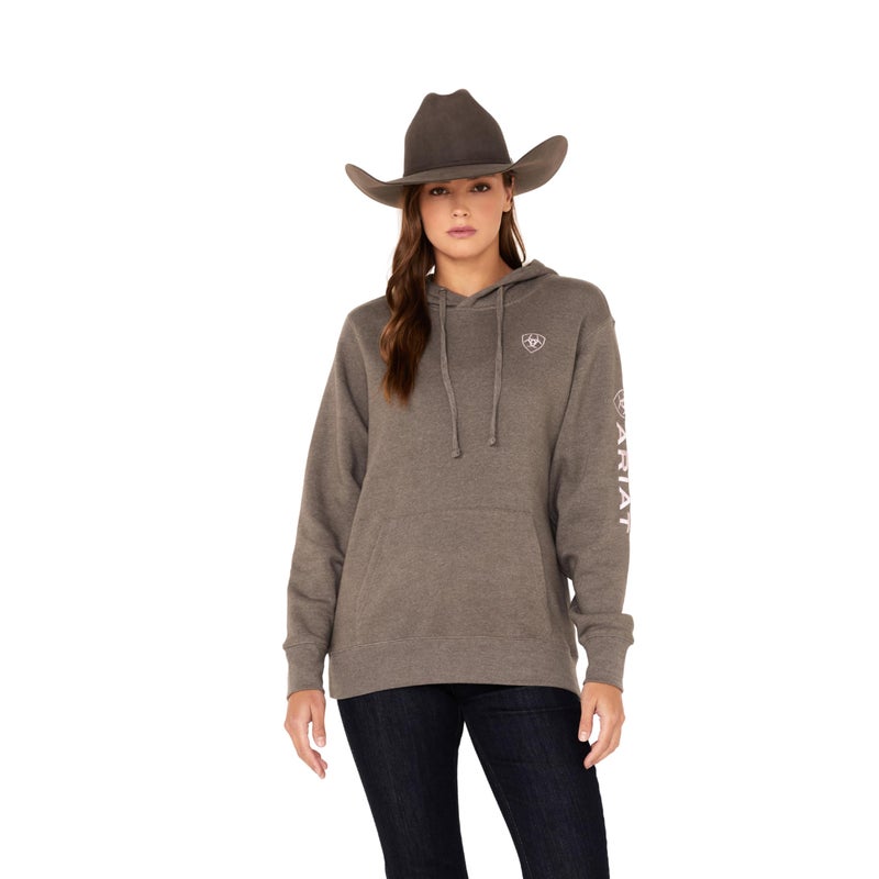 ARIAT Women's Charcoal Logo Hoodie Charcoal Medium - Image 1