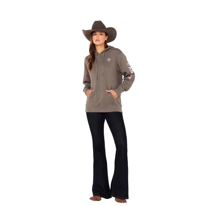 ARIAT Women's Charcoal Logo Hoodie Charcoal Medium - Image 4