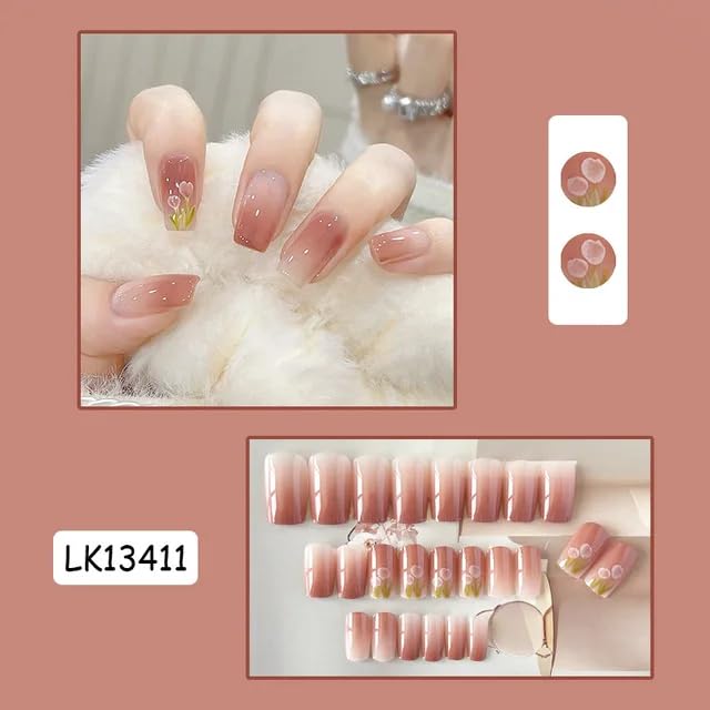 FASHIONHARBOUR Fashionharbour 24 Reusable Artificial Fake Nail Set Lightweight Long Lasting Easy To Use Quick Fix For Festivals Special Occasions - Image 3