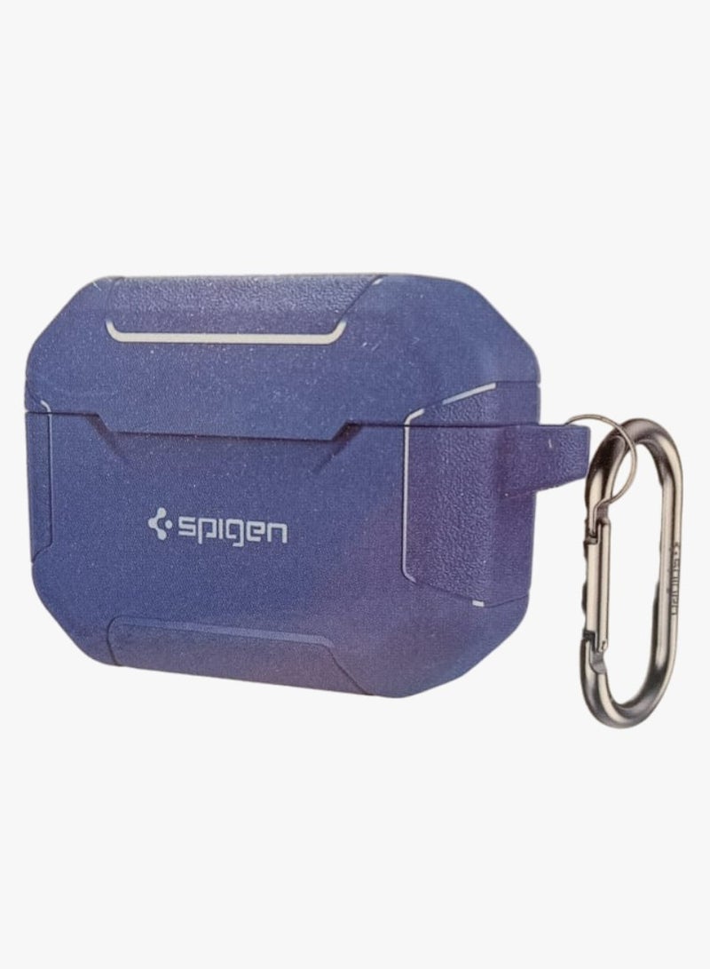 SPIGEN SGP AirPods 4th Generation Silicon Case, Compatible with AirPods 4 Gen (2024) (USB-C), Compatible with MagSafe, Drop Protection Cover with Lanyard, Orbit Hybrid Silicon Case, Marble Blue - Image 1