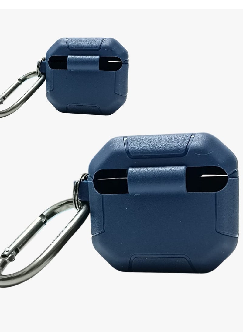 SPIGEN SGP AirPods 4th Generation Silicon Case, Compatible with AirPods 4 Gen (2024) (USB-C), Compatible with MagSafe, Drop Protection Cover with Lanyard, Orbit Hybrid Silicon Case, Marble Blue - Image 2