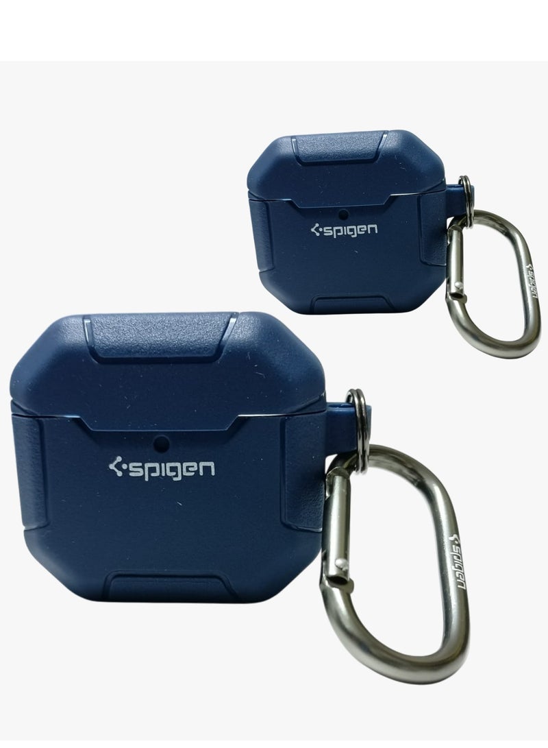 SPIGEN SGP AirPods 4th Generation Silicon Case, Compatible with AirPods 4 Gen (2024) (USB-C), Compatible with MagSafe, Drop Protection Cover with Lanyard, Orbit Hybrid Silicon Case, Marble Blue - Image 3