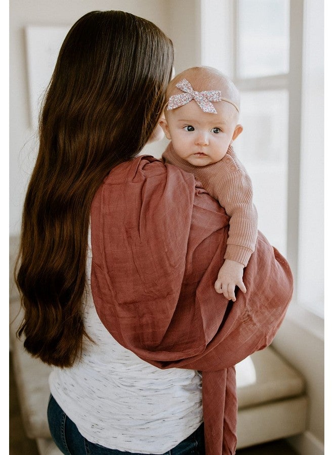 Little Unicorn - DustyMaroon Deluxe Swaddle | Single | 100% Rayon Muslin from Bamboo | Super Soft | Newborns and Infants | Large 47” x 47” | Machine Washable - Image 3