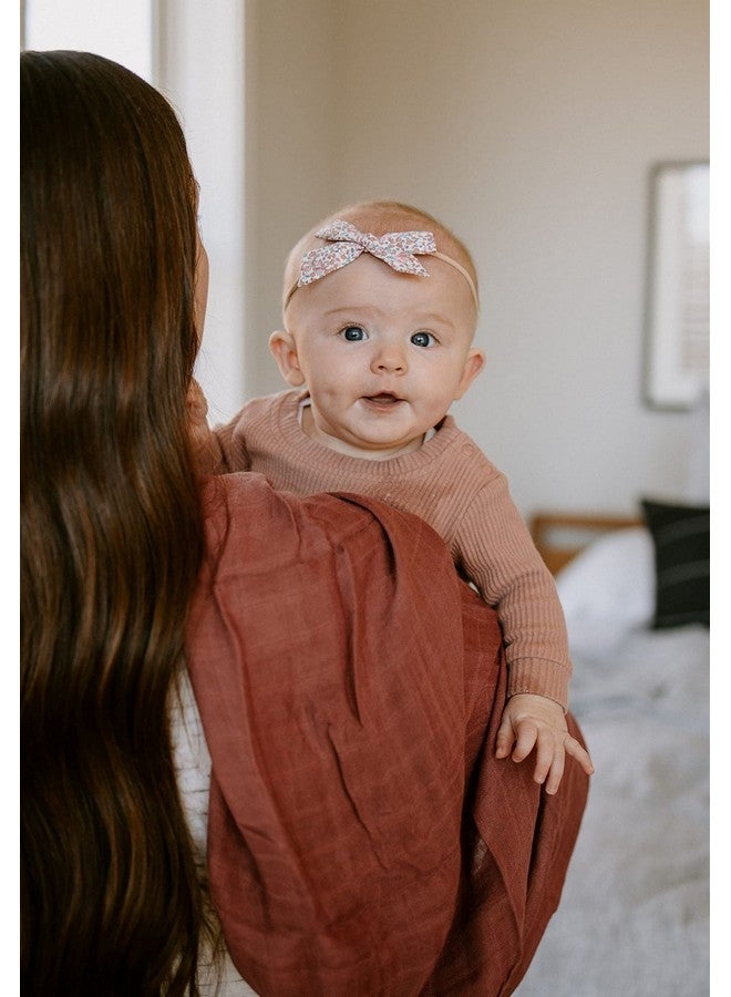 Little Unicorn - DustyMaroon Deluxe Swaddle | Single | 100% Rayon Muslin from Bamboo | Super Soft | Newborns and Infants | Large 47” x 47” | Machine Washable - Image 4