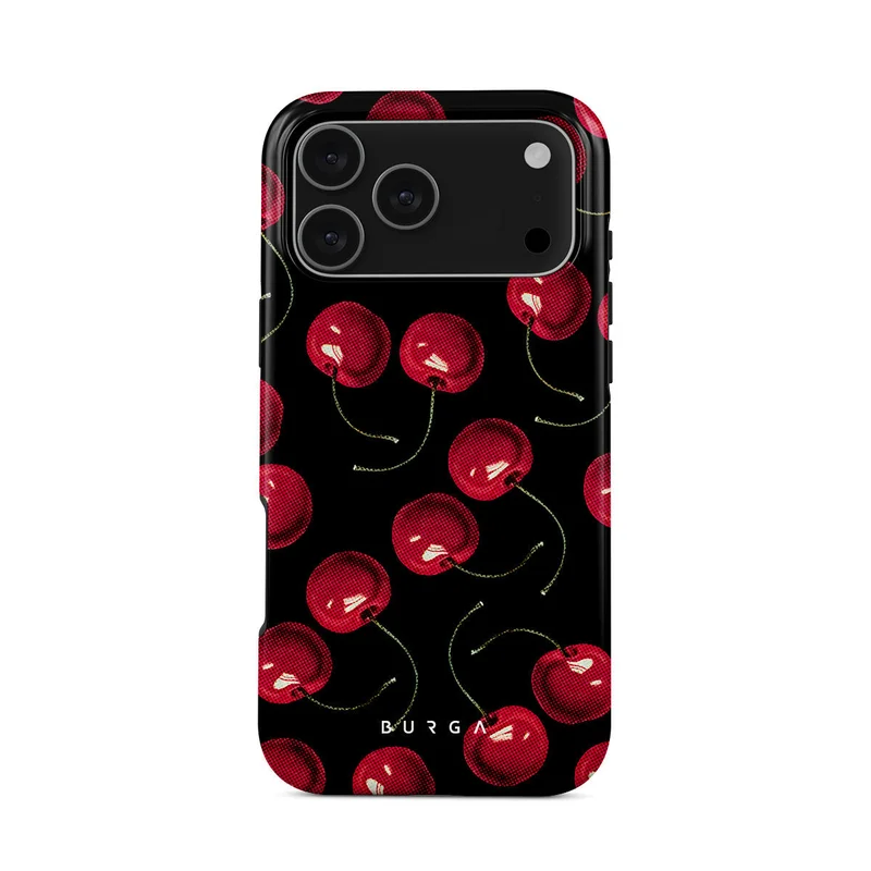 بورجا جراب Cherrybomb Premium لهاتف iPhone 17 Pro Max متوافق مع هيكل صلب مزدوج الطبقات هجين + حماية من السيليكون - غطاء محمول مقاوم للخدش والصدمات