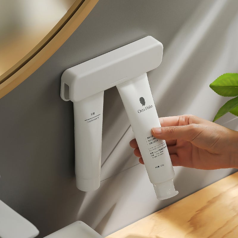 2Pcs Toothbrush Holder With 1pc Extended Toothpaste Soap Clip Wall Mounted Dustproof Self Adhesive Storage - Image 2