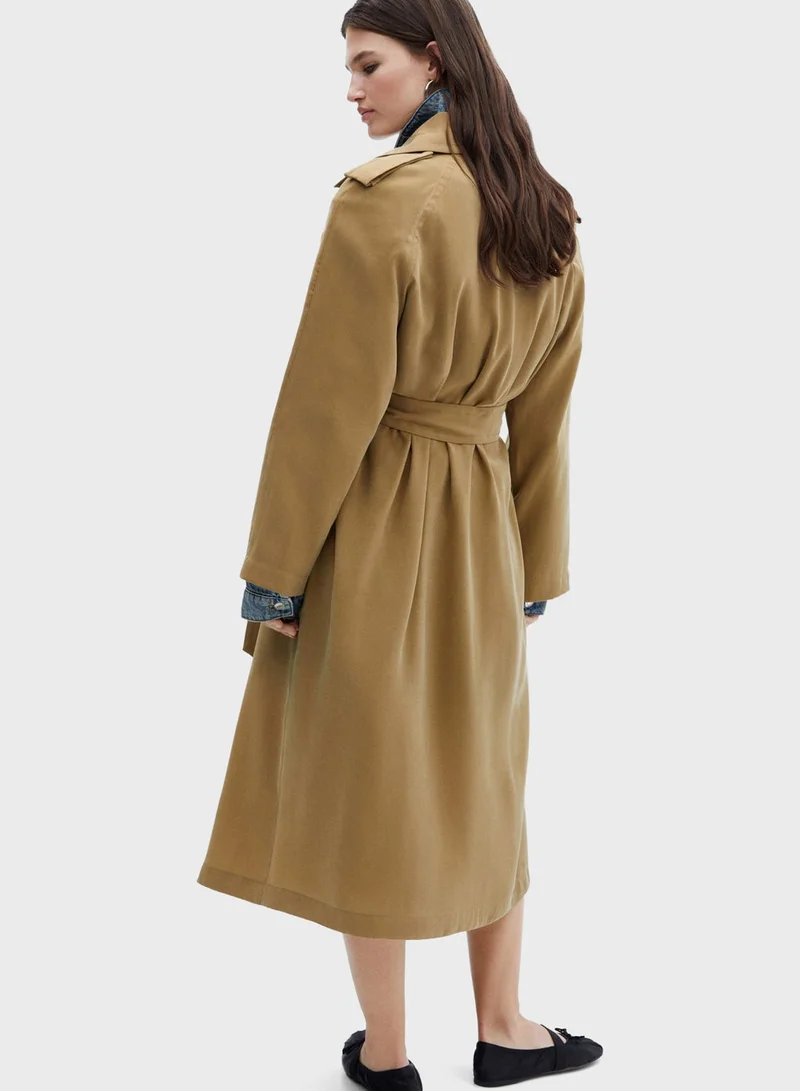 MANGO Longline Trench Coat