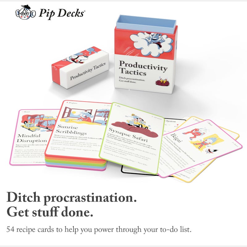 Pip Decks Productivity Tactics Official 54Card Deck to Improve Focus Beat Procrastination and Get Things Done - Image 3