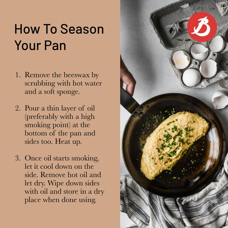 de Buyer MINERAL B Carbon Steel Fry Pan - 8” - Ideal for Searing, Sauteing & Reheating - Naturally Nonstick - Made in France - Image 5